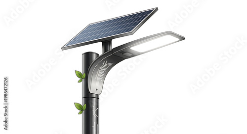 Solar powered street light with modern design