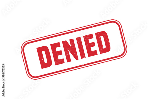 Red denied stamp isolated on a white background