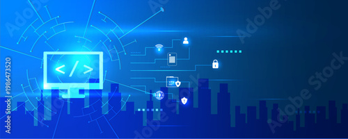 AI-Powered Coding Icon with Smart Programming Assistance and Software Development Interface
