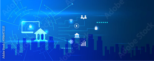 AI-Powered Secure Internet Banking Icon with Protected Online Transactions and Data Safety