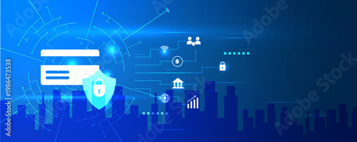 AI-Driven Secure Payment Card Icon with Transaction Protection and Financial Security System