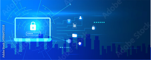 AI-Powered Password Protection System Icon with Secure Authentication and Access Control