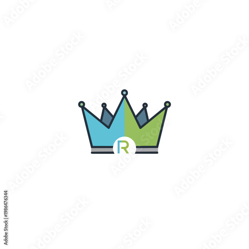 Colorful Crown Icon Royal Symbol.