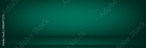 Dark green studio space. Abstract Limbo background. 3D background for product presentation. eps10