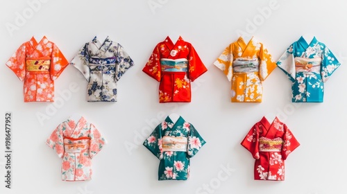 Cute Stickers of Japanese Kimono