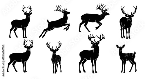 A versatile collection of detailed ostrich silhouettes in various natural poses, ideal for nature-themed design concepts and wildlife illustrations