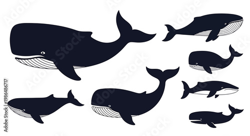 Collection of Silhouetted Bee Illustrations in Various Poses and Angles for Design and Nature Themes