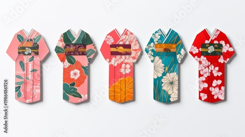 Cute Stickers of Japanese Kimono