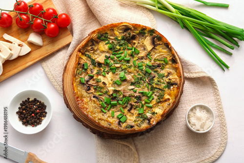 Wooden board with delicious...