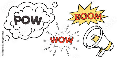 Comic Boom Cartoon Effect Line Set