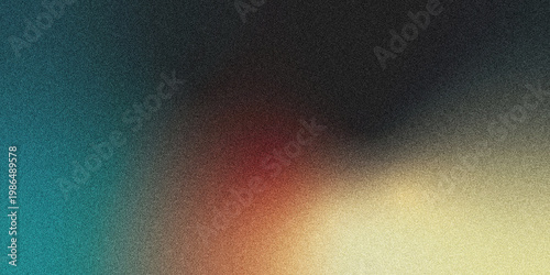 Crimson red, dark salmon, teal, and black glowing strands rising smoothly from a rich shadowed foundation over a lightly grainy textured backdrop with gentle luminous highlights, sleek modern abstract