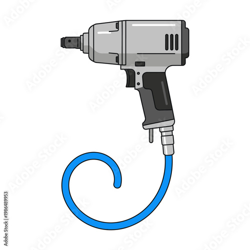 Air Impact Wrench with Blue Hose