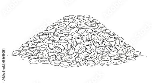 Pile of Grains, Wheat, Barley, Oats - Hand Drawn Sketch Illustration