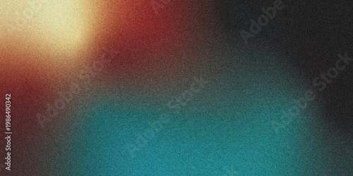 Crimson red, dark salmon, teal, and black glowing strands rising smoothly from a rich shadowed foundation over a lightly grainy textured backdrop with gentle luminous highlights, sleek modern abstract