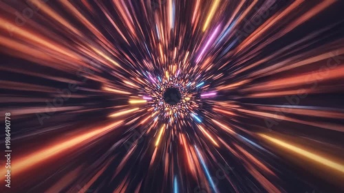 Wallpaper Mural Abstract light speed tunnel background with colorful glowing streaks Torontodigital.ca