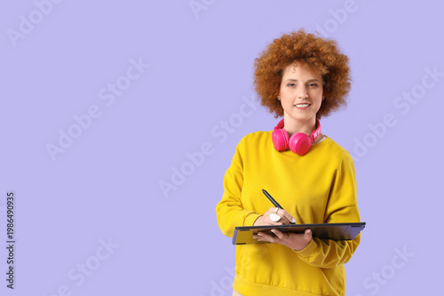 Redhead female graphic desi...