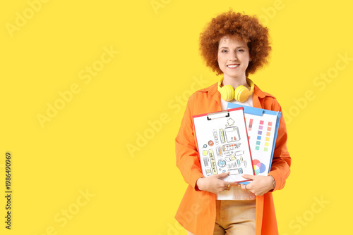 Redhead female graphic desi...
