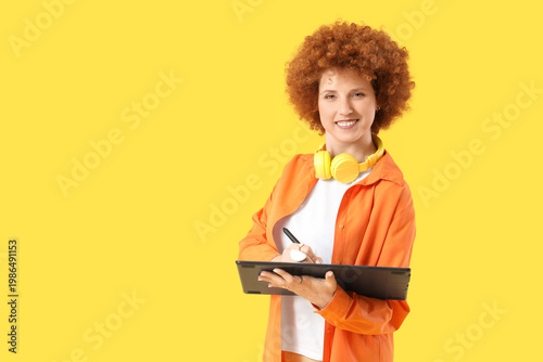 Redhead female graphic desi...