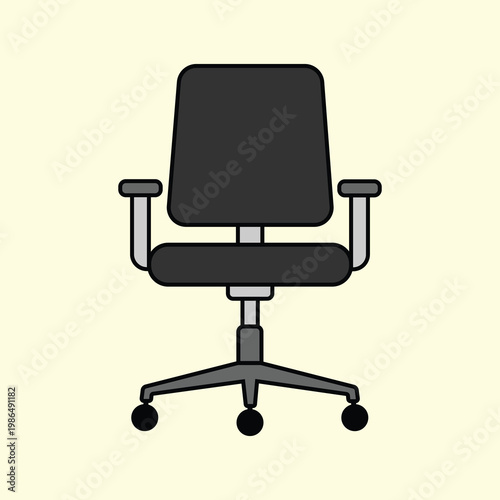 Set of modern office chairs isolated on cream background