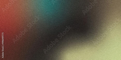 Crimson red, dark salmon, teal, and black glowing strands rising smoothly from a rich shadowed foundation over a lightly grainy textured backdrop with gentle luminous highlights, sleek modern abstract