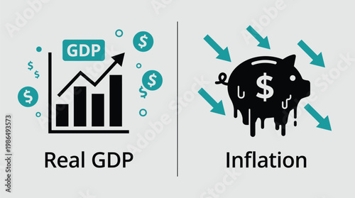 GDP Inflation Rate Economics Financial Growth Chart Vector