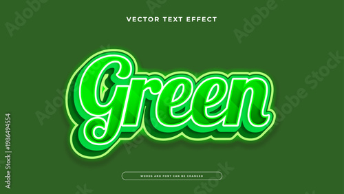 Vibrant green text effect with neon glow and italic bold layers