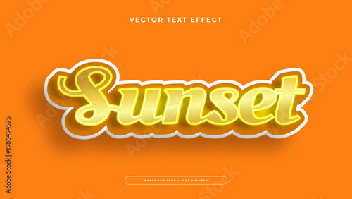 Warm sunset text effect with golden yellow gradient and elegant script style