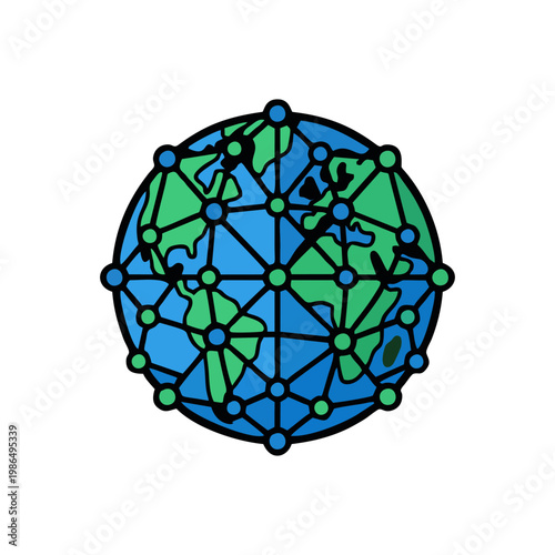 Global Network Sphere Representing Decentralized Financial System