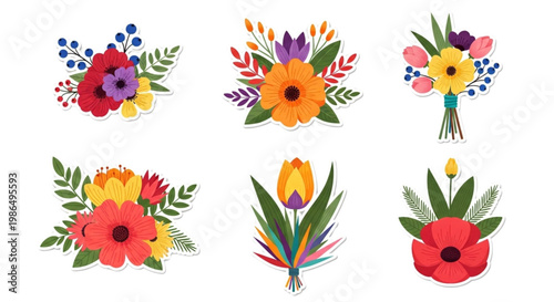Vibrant Floral Bouquets for Spring Celebrations, Wedding Design, and Happy Greetings