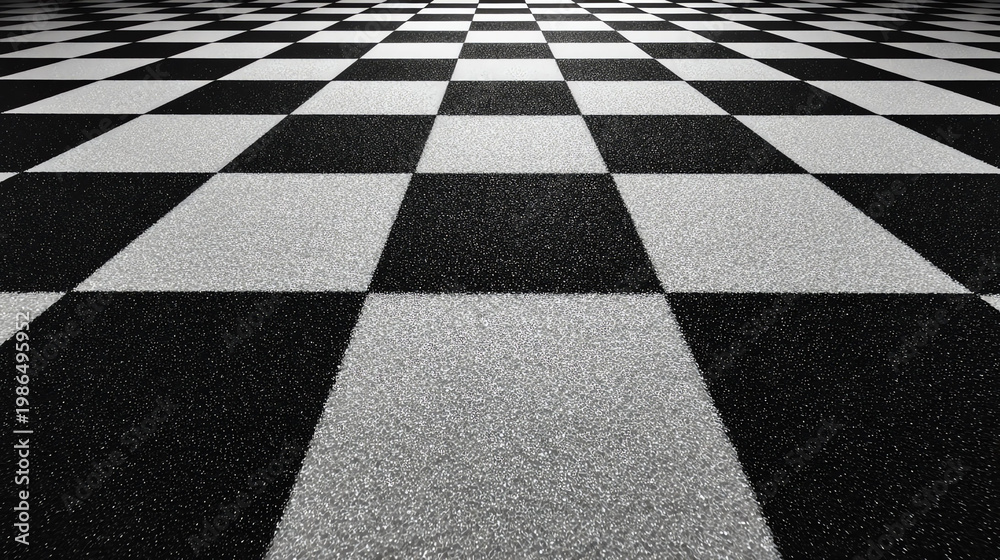 Naklejka premium Black and White Checkered Floor