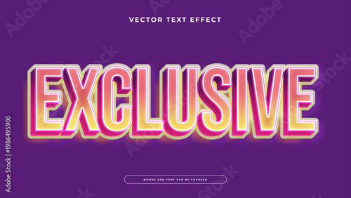 A high quality exclusive 3D text effect with glowing pink and yellow gradients on a deep purple background