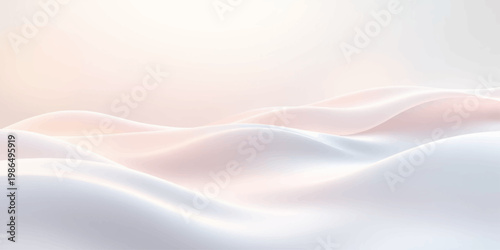 Abstract blue wavy background with soft flowing silk texture and smooth satin curves creates a light motion design illustration wallpaper backdrop
