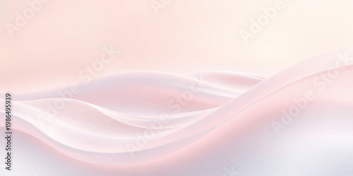 Soft flowing pink silk waves create a smooth satin fabric texture with light blue curves in this abstract vector art wallpaper design backdrop