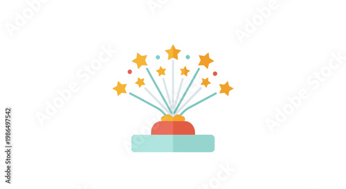 Celebration Fireworks Display Sparklers Star Bursting on White Background