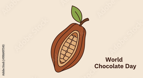 Cocoa Pod Illustration for World Chocolate Day