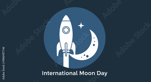 Rocket Launching to Moon and Stars, International Moon Day Celebration