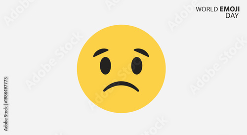 Sad Emoji Face Icon, World Emoji Day