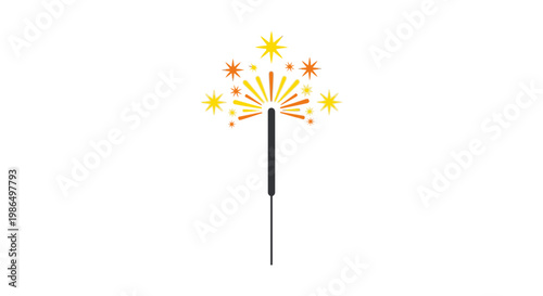 Sparkler Firework Celebration Starburst Explosion Light Isolated