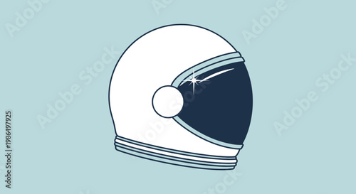 Astronaut helmet, space exploration, futuristic design, vector illustration