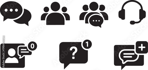 Communication Icons for Customer Support and Team Collaboration
