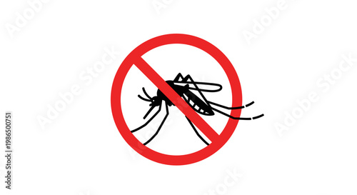 Mosquitoes forbidden sign, a clear indication of pest control and prevention against insect bites