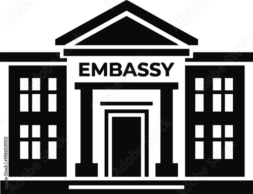 Embassy icon vector