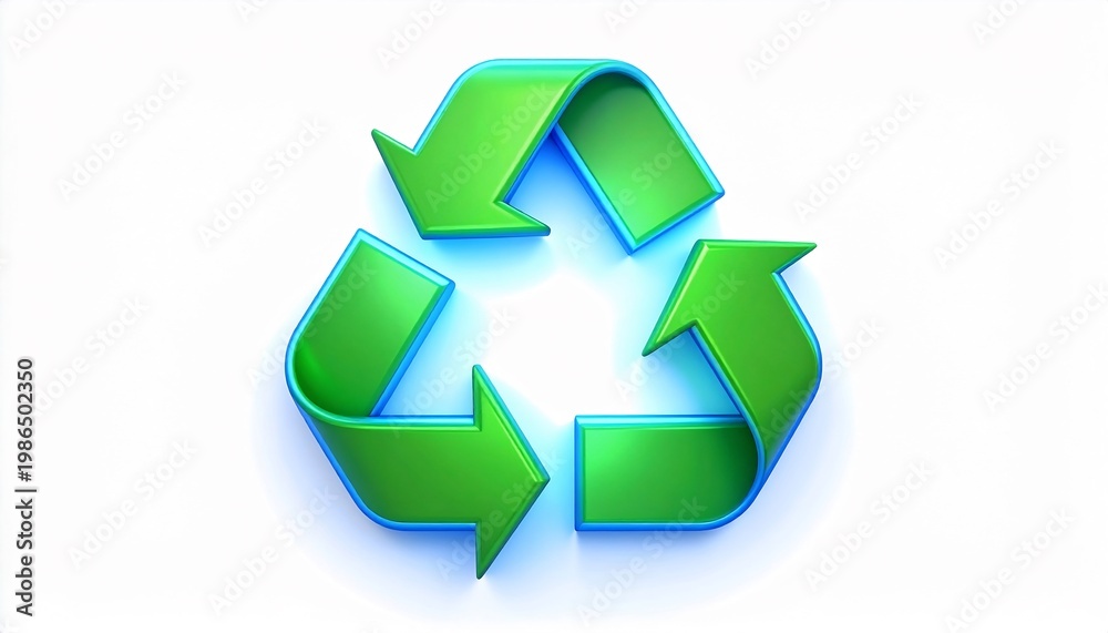 Obraz premium Green recycling symbol logo icon.