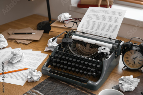Vintage typewriter with cru...