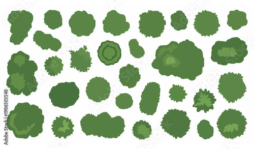 Modern Minimalist Green Organic Shapes Vector Graphics for Designers