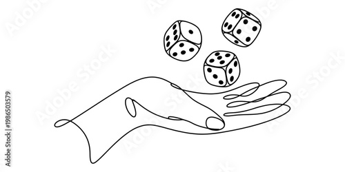 Continuous line drawing of children's toys including a rocking horse, bucket, and truck.