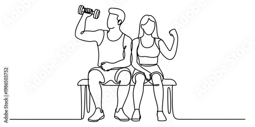 Continuous line drawing of a cute squirrel with a large bushy tail sitting on a white background