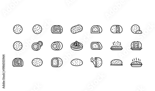 Minimalist Flat-Icon Food Set for Web Design and UI Projects