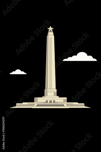 San Jacinto Monument Vector Illustration