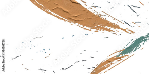 Abstract grunge paint splashes and liquid ink drops create a messy artistic texture on a white background with a colorful dust pattern